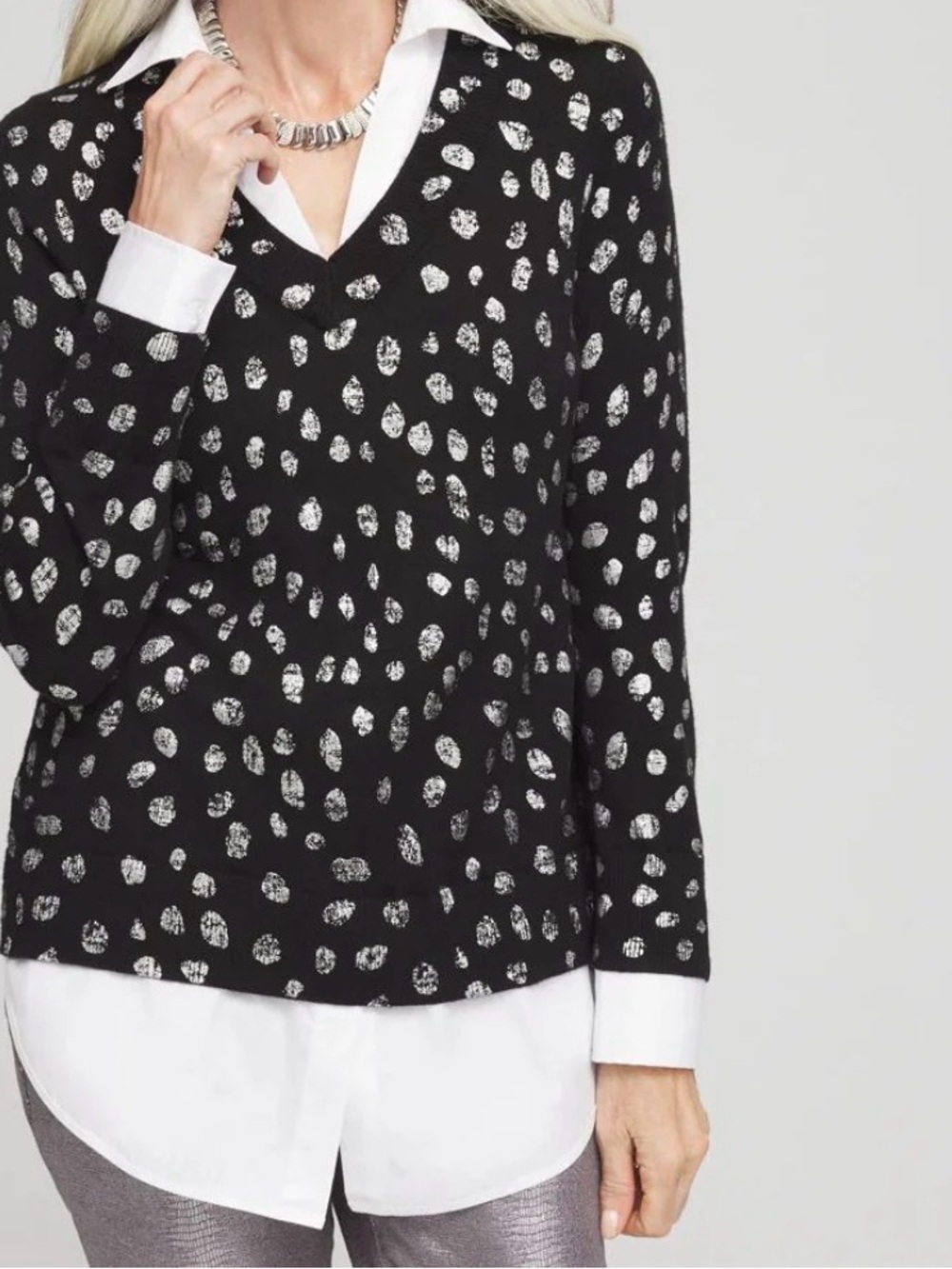Chico's Black and White Top